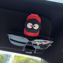 1 Magnetic Car Sun Visor Glasses Holder - Adorable Coal Elf Design, Stylish Glasses Holder With Strong Magnetic Mount, Car Accessory (Black/Gray/Beige/Red), Car Decor, Fun Design, Secure Magnetic Attachment, Fashionable Car Glasses Holder - màu đỏ - Xem 10