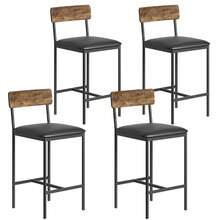 Huisuilinss Bar Table And Chairs Set,Dining Table Set For 2/4,Wood Bar Table Set,Counter Height Bar Table With 2 Bar Stools,3 Storage Shelves For Home & Kitchen Small Space - Retro color 4PCS Bar Chairs - 查看 9