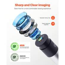 Microscope For Kids Adults, 40X-2000X Professional Compound Microscope Mobile Phone Adapter With LED Light, For Laboratory, School, Home, Education - 查看 4