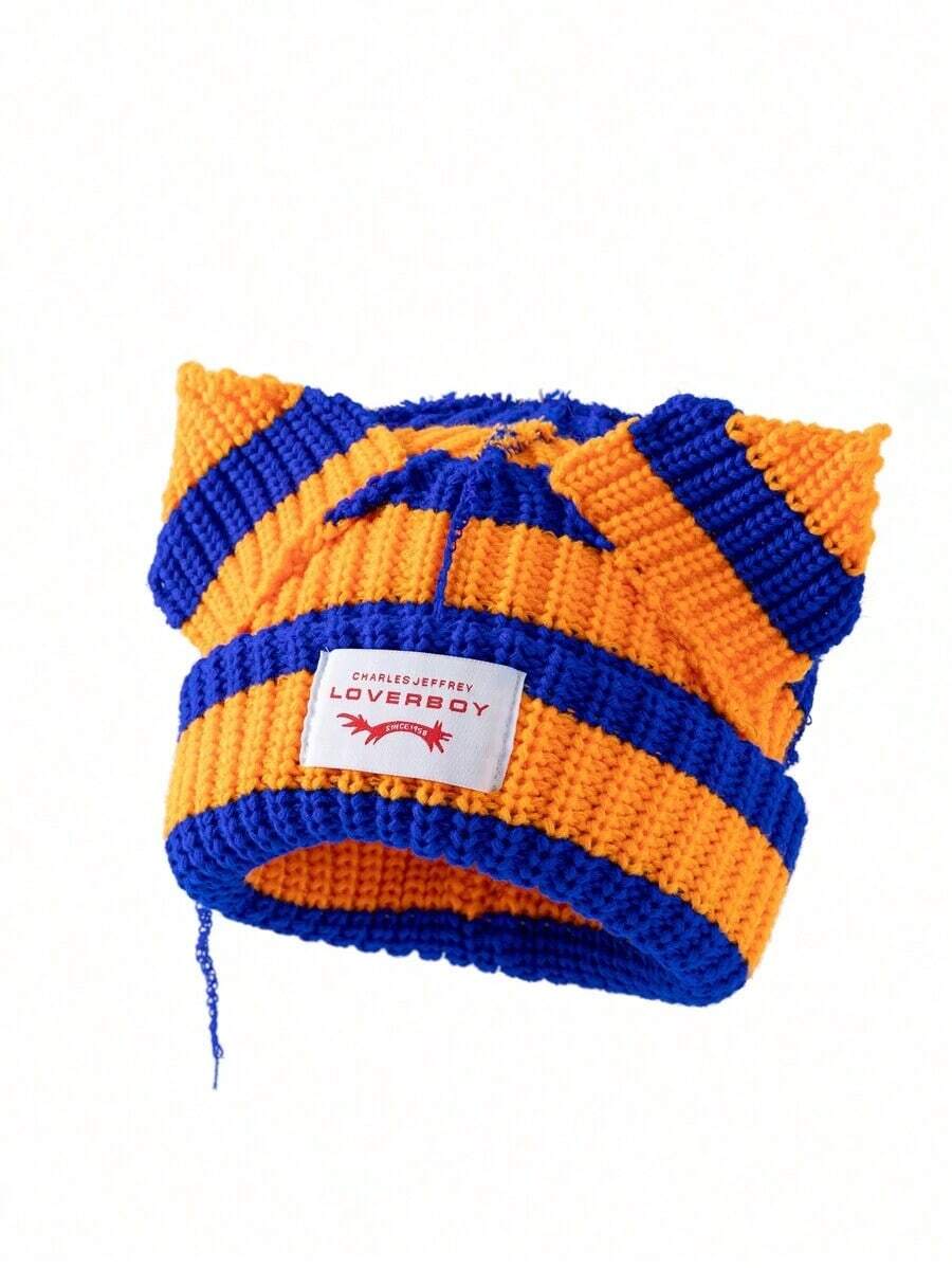 1pc Women's Fashion Car Patch Ear Decor Knit Beanie Hat, Suitable For Autumn/Winter Everyday Wear - Nhiều màu - Xem 1