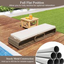 Lifezeal 1/2 PCS Outdoor Chaise Lounge Chair With Adjustable Backrest Cushion And Storage - trắng - Xem 6