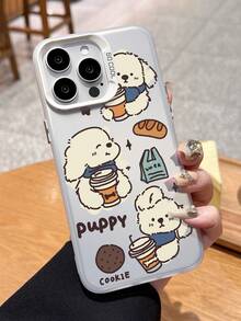 1pc Graffiti Puppy Design Fashionable White Phone Case, Featuring Anti-Fall And Scratch-Resistant Full-Body Protection, Suitable For Daily Use And Travelers, Compatible With IPhone XR/11 Pro Max/7P/8P/12 Pro/12 Pro Max/13 Pro/13 Pro Max/14 Pro/14 Pro Max/15 Pro/15 Pro Max/14/15Plus/16E/16 Pro/16 Pro Max/17 Pro/17 Pro Max/Air/SMART8, Galaxy A55/A15/S23/S24/S25 Ultra - White - View 8