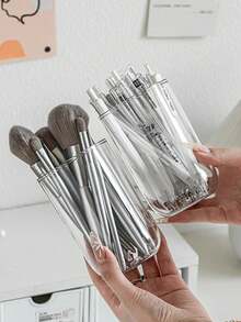 1个新款极简透明笔筒，高品质桌面收纳杯，适合学生、上班族、家庭使用，简约收纳，大容量，材质优良，易于使用，可爱圣诞装饰，圣诞装饰品，圣诞节，钢笔，笔，文具，铅笔盒，铅笔袋，学校，大号铅笔盒，办公用品，学习用品，便签纸，可爱装饰，返校季，钢笔，学习用品 - 彩色 - 查看 6