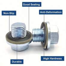 [Automotive Oil Pan Gaskets] 130pcs Automotive Oil Pan Drain Plug Gaskets Kit - Includes M6, M8, M10, M12, M14, M16 Drain Bolt Gaskets, Rubber Washers, Replaceable Seals