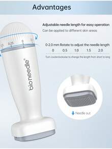 120针不锈钢微针笔，精密设计的针头，可调节针间距，专业微针笔，增强护肤效果，适用于头发/面部/胡须，小巧易用，是任何美容程序的理想之选，男女皆宜。