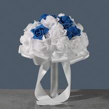 简约而不失奢华的婚礼捧花，简约而美丽优雅的人造花，适合新娘和新郎，也适用于婚礼、订婚和家居装饰。
