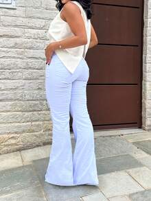 Women's Flare Jeans With Elastane Fabric - 離開 - 查看 2