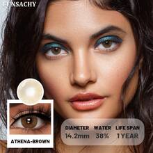FUNSACHY Natural Brown Color Contact Lenses 14.0-14.2mm, Soft Brown Color Contact Lenses Suitable For Annual Replacement, Eye Makeup, Natural Makeup - Yearly Disposable - View 3