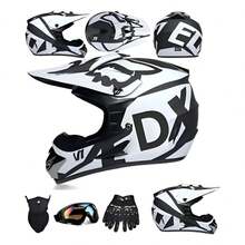 Casco Para Motocross Certificado Dot + Abs Gogles + Regalo - Negro - Ver 1