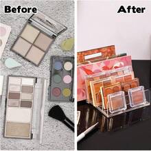 1个透明多隔层化妆品收纳盒（简约ins风）：分层收纳+透明设计，适合梳妆台/化妆爱好者使用的化妆品收纳托盘，简约ins风 - 彩色 - 查看 3