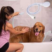 1个多功能水龙头延长淋浴喷头，长51.57英寸，易于使用的洗发适配器，沐浴淋浴喷头，简易快接宠物洗澡喷头 - 彩色 - 查看 12