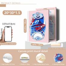 1pc Modern Decor Poster, Canvas Print, Crushed Red Bull Can Art Print: Pop Art Kitchen Poster, Suitable For Home Decor, Room Decor, Bedroom Decor, Living Room Decoration, Bathroom Decor, Wall Decor, Optional Wall Art With Frame.