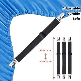 1/8pcs Adjustable Elastic Bed Sheet Clips - Durable Nylon Straps, Ensure Snug Fit - For Sofa Cushions, Mattress Covers And Bed Sheets - Black, White, Pink, Blue - Easy Organization For Bedroom And Living Room, Bedroom Accessories