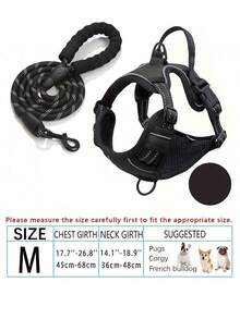 Large/Medium/Small No-Pull Dog Harness & Leash Set With 4 Buckles, Adjustable Padded Vest, Control Handle, And Reflective Night-Visible Design, Suitable For Dogs Of All Sizes - Multicolor - View 12