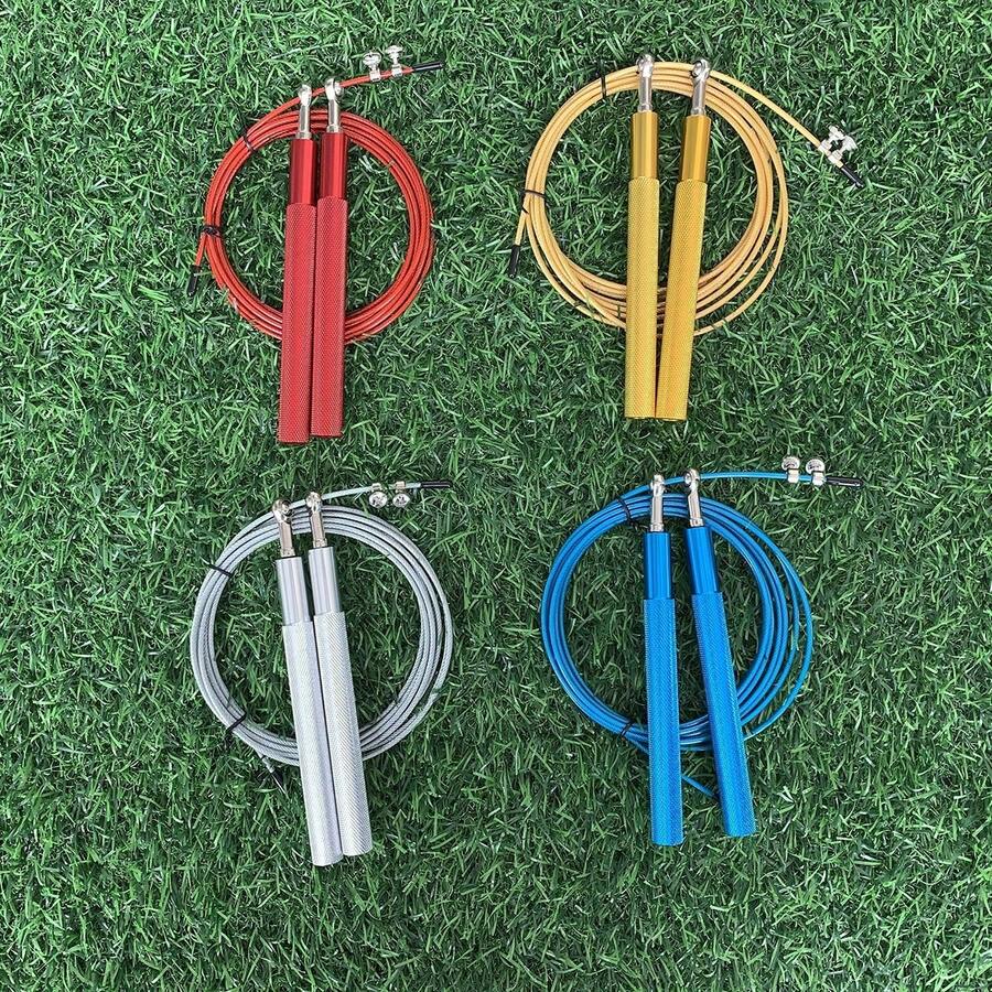 1 pieza Cuerda de saltar ajustable, mango de aleación de aluminio, material de PVC+alambre de acero, adecuado para ejercicios de adultos, fortalece las piernas y las habilidades de salto, empaquetado individualmente - Multicolor - Ver 1