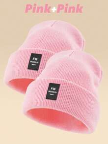 1 件户外休闲 N86BROOKLYN 标志针织帽，多种颜色，温暖冬季无檐帽秋季服装 - 套頭帽 - 查看 33