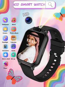 2025 Smart Watch For Teens, 300mAh Battery, 18 Educational Games Built-In, Touchscreen, USB Port, Camera, Pedometer, Calendar And Alarm - Multi-Color Silicone Strap, Sports Design, Suitable For Children Aged 6-12, Perfect Gift For Halloween And Christmas, Fun Learning Tool, Fashionable Teen Watch, Comfortable To Wear, Interactive Device, Designed For Teenagers