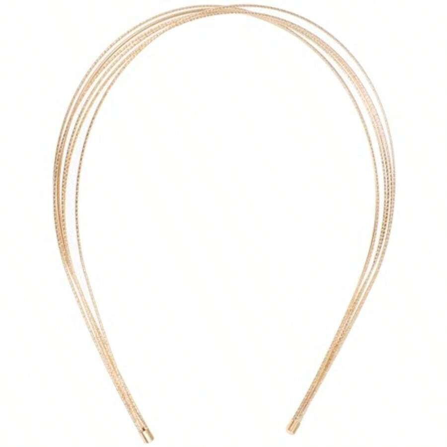 CZ SEWACC Diadema De Metal Multicapa Dorada Ajustable Fina Elegante Aro Para El Pelo 1149 - dorado - Ver 1