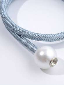 1/2pcs Pearl Boho Style Window Curtain Tie Backs - Dusty Blue - View 3