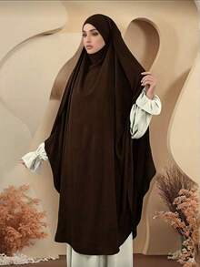 1pc Women Muslim Solid Color Butterfly Khimar, Overhead Hijab Scarf, Multifunctional Headscarf, Suitable For Daily Wear, Prayer And Going Out - băng đô lớn - Xem 4