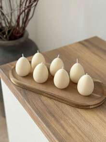 1个8合1硅胶蛋形模具，DIY复活节彩蛋香薰蜡烛模具，节日家居装饰/礼品摆件环氧树脂模具，手工艺品制作铸造模具，艺术装饰石膏模具 - 白色 - 查看 11