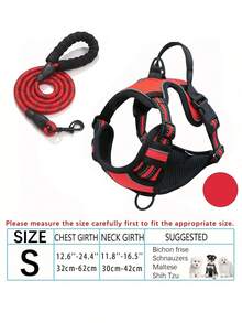 Large/Medium/Small No-Pull Dog Harness & Leash Set With 4 Buckles, Adjustable Padded Vest, Control Handle, And Reflective Night-Visible Design, Suitable For Dogs Of All Sizes - Multicolor - View 35