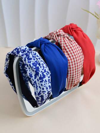 4pcs Casual Knotted Wide Headband, Suitable For Daily Wear ,Hair Band ,Diadema ,Hair Hoop ,Hairband