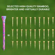 FINGER TEN 30pcs/Pack Durable Wooden Golf Tees, 3 1/4 Inch/2 3/4 Inch, Bamboo, 70mm/83mm, Pink, Purple, Grey - Purple - View 8