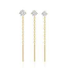 Zestaw 3 kolczyków ze srebra próby 925 z cyrkoniami dla kobiet i dziewcząt. Delikatne kolczyki ze złota 18k/białego złota. Biżuteria na prezent dla kobiet.