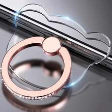 闪亮心形手机指环支架 - 可爱闪亮手机指环支架，适用于所有智能手机，360°旋转支架，便携式手机配件 - 彩色 - 查看 34