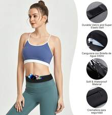 HONGHCL Cangurera para Correr con Botella de Agua 330ml - 2 Tallas Ajustables Cangurera Deportiva, Impermeable Ri?onera para Correr, Gimnasio, Senderismo, M\/L(Cintura 80-110cm) - MLCintura 80110cm - Ver 3