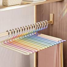 Hosenbügel,Metall Kleiderbügel Hosen offenes Ende rutschfest,multifunktional kleiderbügel platzsparend für Hosen,Jeans,Handtücher,Schals,8 Stück Vorwärts(Regenbogen),8StückVorwärts(regenbogen) - 8 pièces en avant (arc-en-ciel) - Voir 7