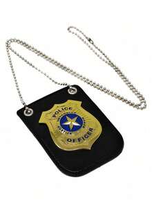 1pc Police Pretend Play Toy Set, Suitable For School Classroom Dress Up, Detective Role Play, Easter Basket Filler, Birthday Party Favors - Gold Color Police Costumepolice Costume