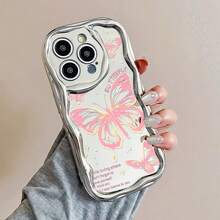Diseño estético de mariposa rosa. Esta elegante funda es compatible con los modelos  16, 15, 14 Pro Max, 13, 12, 11, XR y XS Plus. Fabricada en silicona TPU, ofrece protección contra golpes y caídas, además de una sensación superior. Es un regalo ideal para familiares, amigos y seres queridos, y una elección perfecta para Navidad. cubiertas, funda de teléfono, fundas de teléfono, funda de , funda de  17 pro, funda de  16, navidad, funda de  17 pro max, funda de  17, fundas de , funda de  15,  17 pro max, fundas para , funda de  16 plus, regalos de navidad, funda de  13, funda de teléfono de navidad, funda de  16 pro, funda de teléfono  15, funda de teléfono  13, funda de  131, rosa, funda de teléfono rosa, regalos, malvado, regalos para mujeres - Plateado - Ver 3