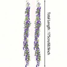 4pcs Faux Wisteria Garland 5.7ft Artificial Flower Vines Perfect For Garden Decor Outdoor Wedding Arches Decor (Purple) - Purple - View 6