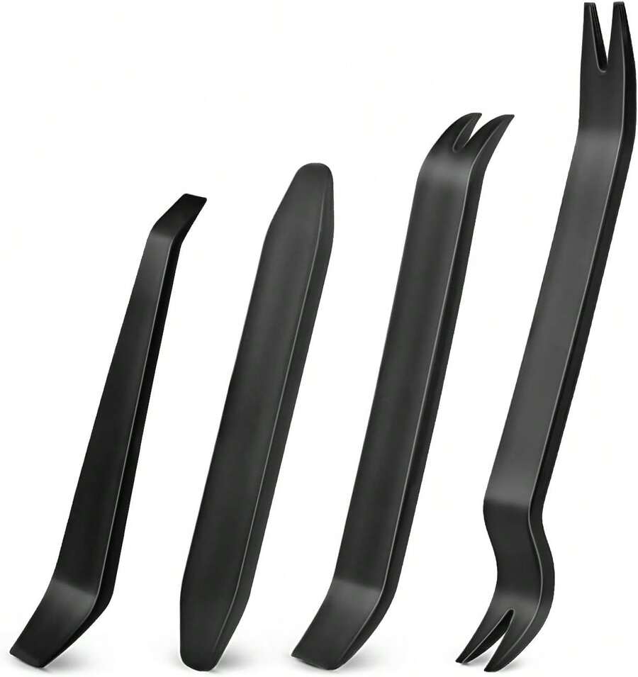 4 PCS Auto Trim Removal Tool Kit No-Scratch Tool Kit For Car Audio Dash Window Molding (Black) - Black - View 1