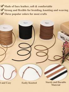 1Roll 1791in Floral Deerskin Velvet Chenille String Jewelry Leather Strap Flower Gift Box Decorative Bouquet Ribbon Handmade Diy Necklace, Bracelet Strap Jewelry Making Handmade Craft Supplies -Beading Cords & Threads - 1791inch - View 3