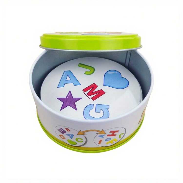 "Letter & Symbol Matching Card Game (Green Tin-Packaged)" – Fast-Paced Pattern Recognition & Pairing Game, Letter/Symbol Matching Play, Ideal For Game Nights, Group Gatherings, Casual Competitive Fun & Quick Mental Challenge Activities - Multicolor - View 7