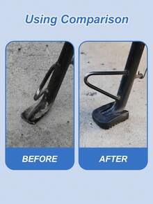 Universelle Motorrad Seitenständer Platte - Gummi rutschfeste Fußrast Verlängerung, breitere Basis für bessere Stabilität, schützt den Boden vor Kratzer, langanhaltend Upgrade-Zubehör für alle Motorräder und Elektrofahrräder, Gummi Seitenständer Stützplatte - Einheitsgröße - Übersicht 5