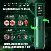 T-Rex 1 Set Tattoo Kit, Wireless Rotary Tattoo Pen Set, Adjustable 7-Liner Tattoo Machine, 1600mAh Power Supply, Smart Display - 彩色 - 查看 6