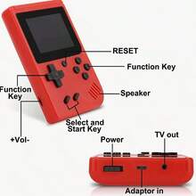 Macaron Mini 400-In-1 Handheld Game Console, Large Screen Retro Classic Games, 1020mAh Rechargeable Battery, Plug And Play, Portable Retro Game Player, 1 Unit (1 Player/2 Players) - Multicolor - View 5