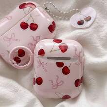 Cherry Pink Bow Earphone Case, Compatible With Apple Earphones Including 4, Pro 2, IPod Earphones, 3 Etc., Can Also Be Used As Smartphone Protective Case, Power Bank Protective Case, Earphone Cover, Suitable As Valentine's Day Gift, Women's Gift And Birthday Gift - Multicolor - View 5