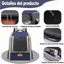 zxr Genérico Mochila Extensible Mascotas Mochila Mascotas Viaje Transpirable Transportadora Gato Perros Pequeños y Gatos con Correa Interior y Alfombrilla para Mascotas. Blue89 - Azul - Ver 4