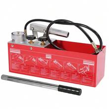 Bomba de prueba hidrostática manual hidráulica con tanque de medidor, Bomba de prueba de compresión de presión de agua manual hidráulica, probador de presión de fuga de tubo de agua - Rojo - Ver 7