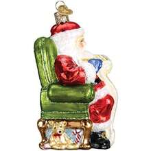 Old World Christmas Adornos de Vidrio soplado de búho de Papá Noel para árbol de Navidad(Lista de cheques de Papá Noel) - Multicolor - Ver 4