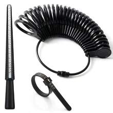 KLONKEE Kit ajustable de talla de anillos - Mandril de anillo de plástico, cinta de medir de dedo reutilizable de talla 1-17 EE. UU., 27 piezas herramienta de medición de anillos de acero inoxidable, tallas de anillos EE. UU. 0-13 en medias tallas - Multicolor - Ver 9