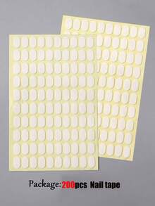 200pcs Double-Sided Adhesive Nail Stickers, Oval Shaped Transparent Nail Glue Strips, Nail Display Stand (Stand Not Included), Nail Care Tools, Nail Art Supplies, Back To School