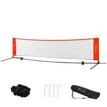 Soozier 10ft Portable Soccer Tennis/Pickleball/Badminton/ Tennis Net/ Sideline Training With Included Storage Bag, Red - BlackRed + Iron - View 2