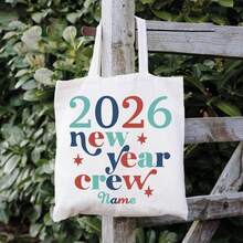 Personalized New Year Party Gift Bag, Printed With Your Name, 2026 Happy New Year Tote Bag, Women's Gift | Gift For Wife, Customized Party Tote Bag, Personalized Women's Tote Bag - Multicolor - View 4