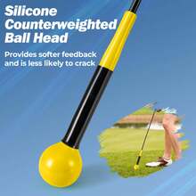 40" Golf Swing Trainer Aid With Weighted Head For Grip Rhythm Flexibility Balance Green/Yellow - Màu vàng - Xem 6
